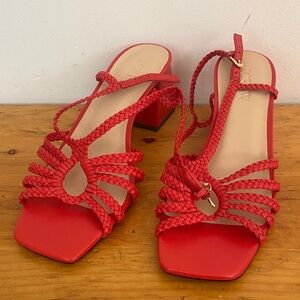 J. Crew Red Braided Sandals